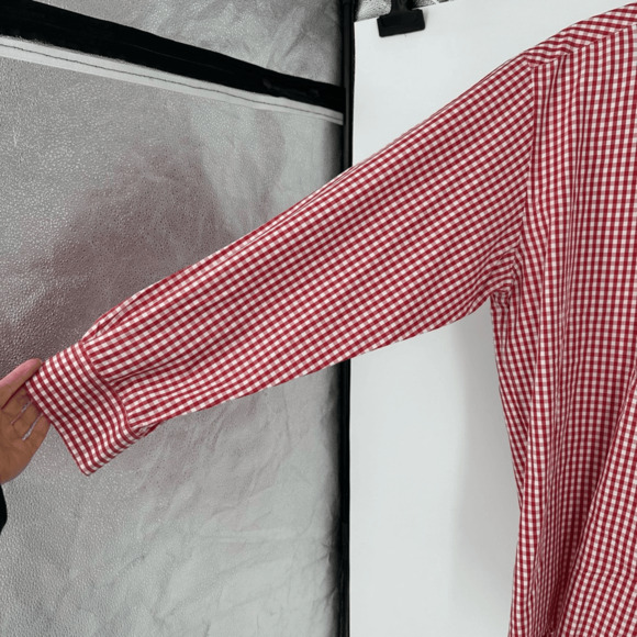 Scott James Mens Button Up Shirt Size XL Checkered Pig Patch Red White Preppy - Picture 9 of 11